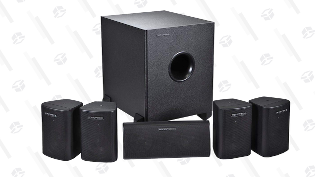 Monoprice 5.1 Channel Home Theater Satellite Speakers And Subwoofer | $68 | Amazon | Clip the $29 coupon